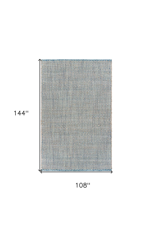 9' X 12' Blue and Beige Toned Area Rug