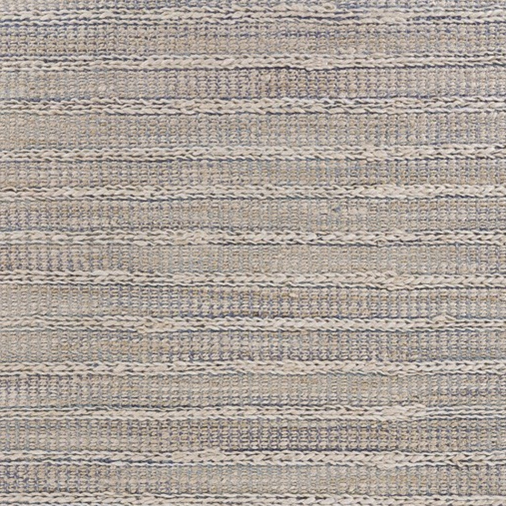 8' X 10' Blue and Cream Braided Jute Area Rug