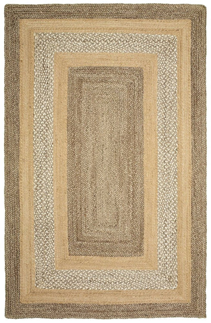8' X 10' Tan Hand Braided Area Rug