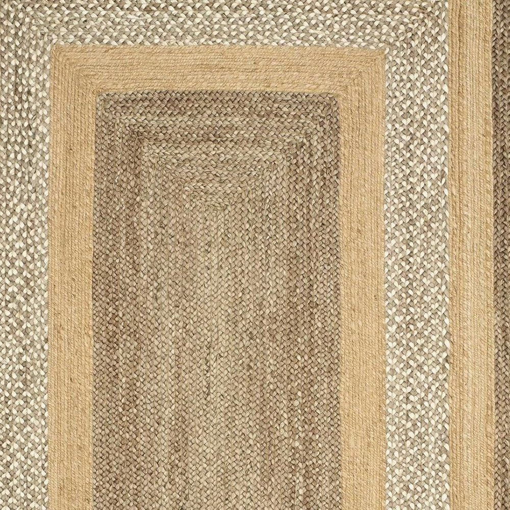 8' X 10' Tan Hand Braided Area Rug