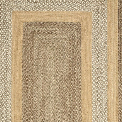8' X 10' Tan Hand Braided Area Rug