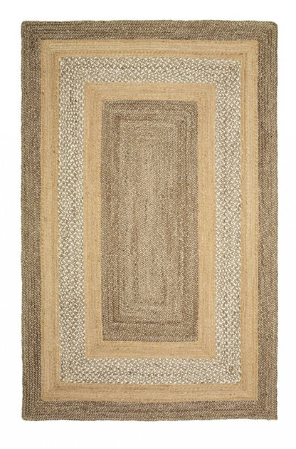 8' X 10' Tan Hand Braided Area Rug