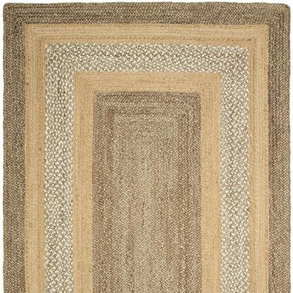 8' X 10' Tan Hand Braided Area Rug