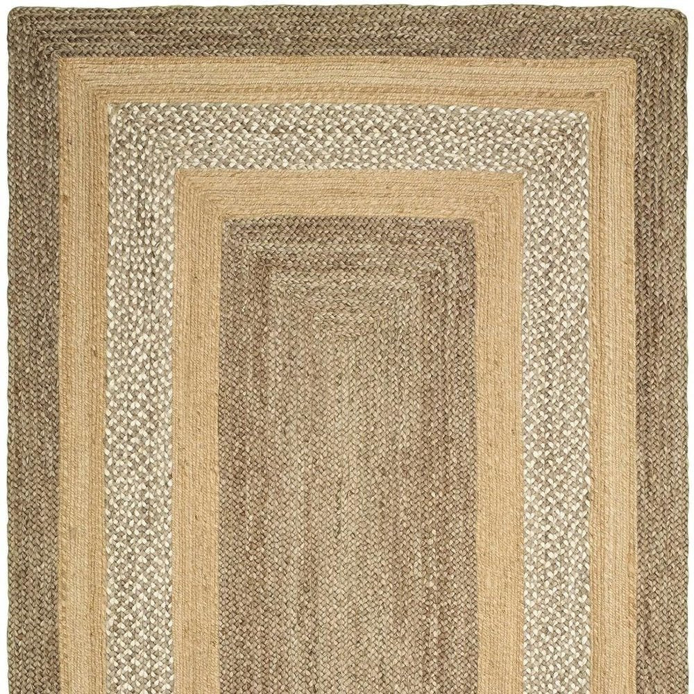 8' X 10' Tan Hand Braided Area Rug