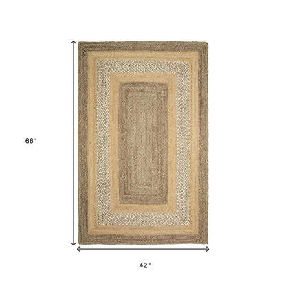 8' X 10' Tan Hand Braided Area Rug