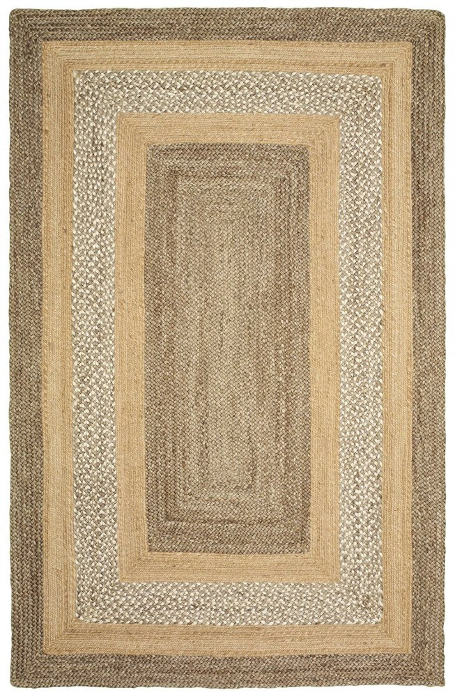 8' X 10' Tan Hand Braided Area Rug