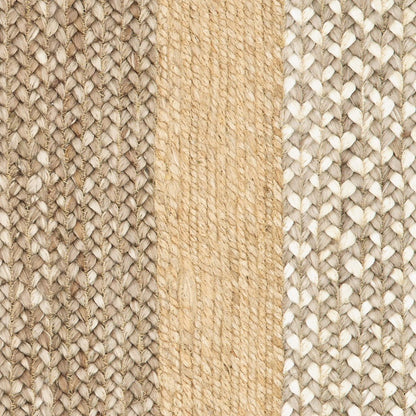 8' X 10' Tan Hand Braided Area Rug