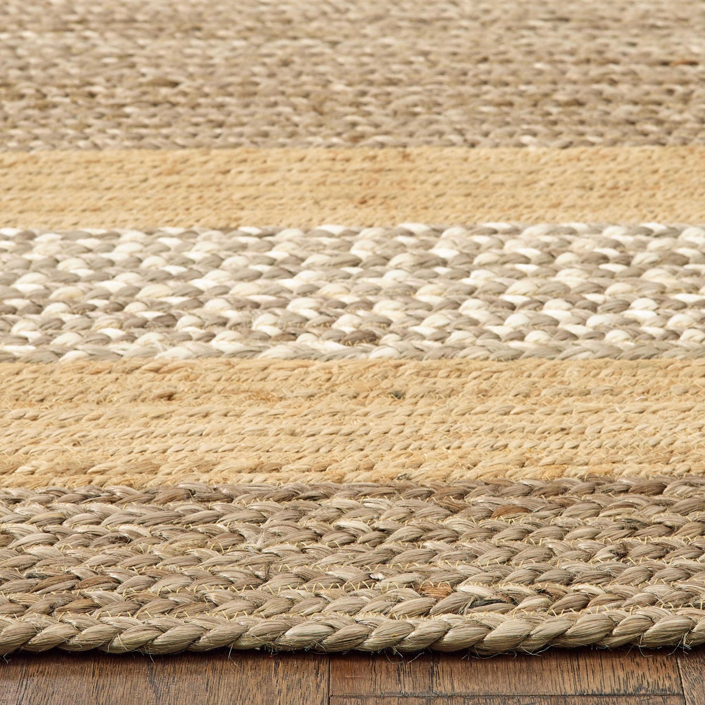 8' X 10' Tan Hand Braided Area Rug