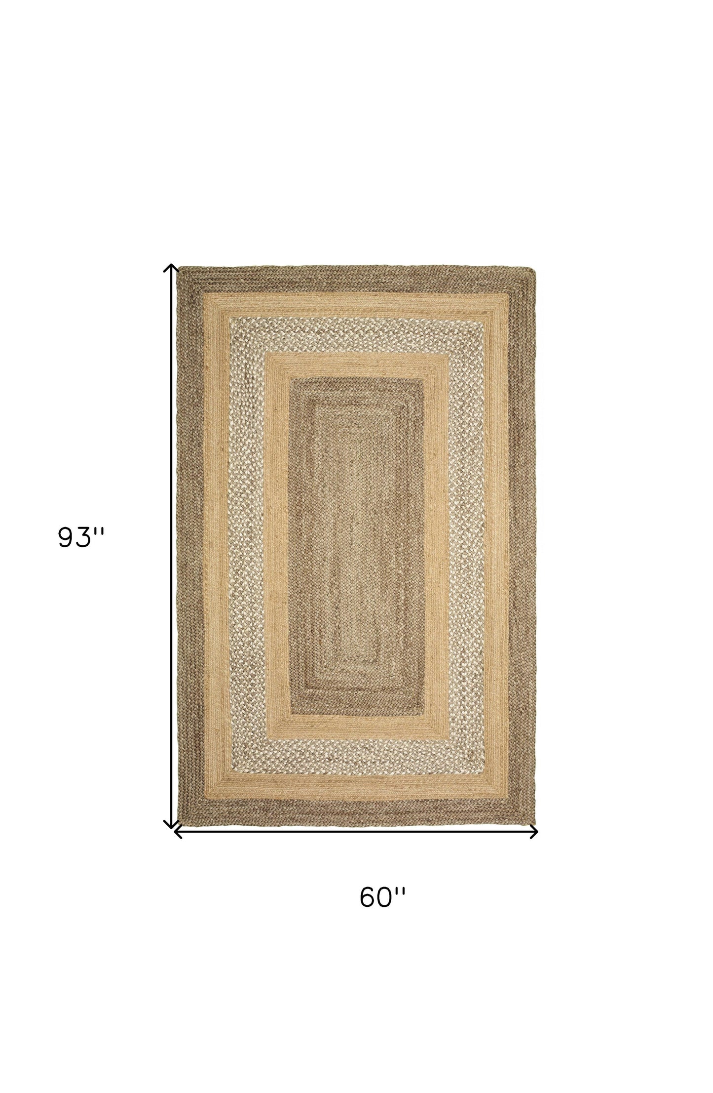 8' X 10' Tan Hand Braided Area Rug