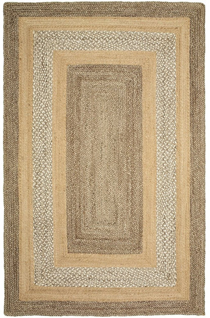 8' X 10' Tan Hand Braided Area Rug