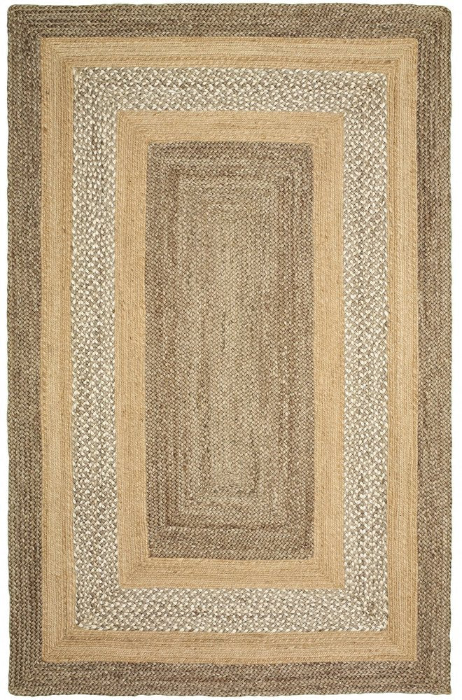 8' X 10' Tan Hand Braided Area Rug