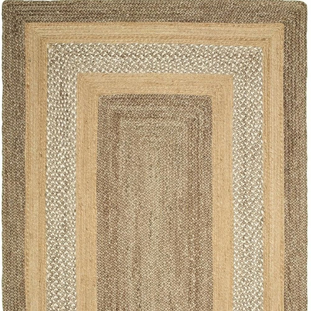 8' X 10' Tan Hand Braided Area Rug