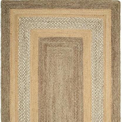 8' X 10' Tan Hand Braided Area Rug