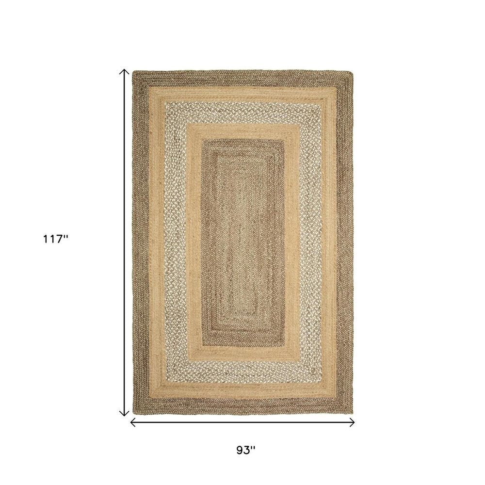 8' X 10' Tan Hand Braided Area Rug