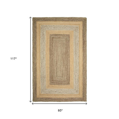 8' X 10' Tan Hand Braided Area Rug