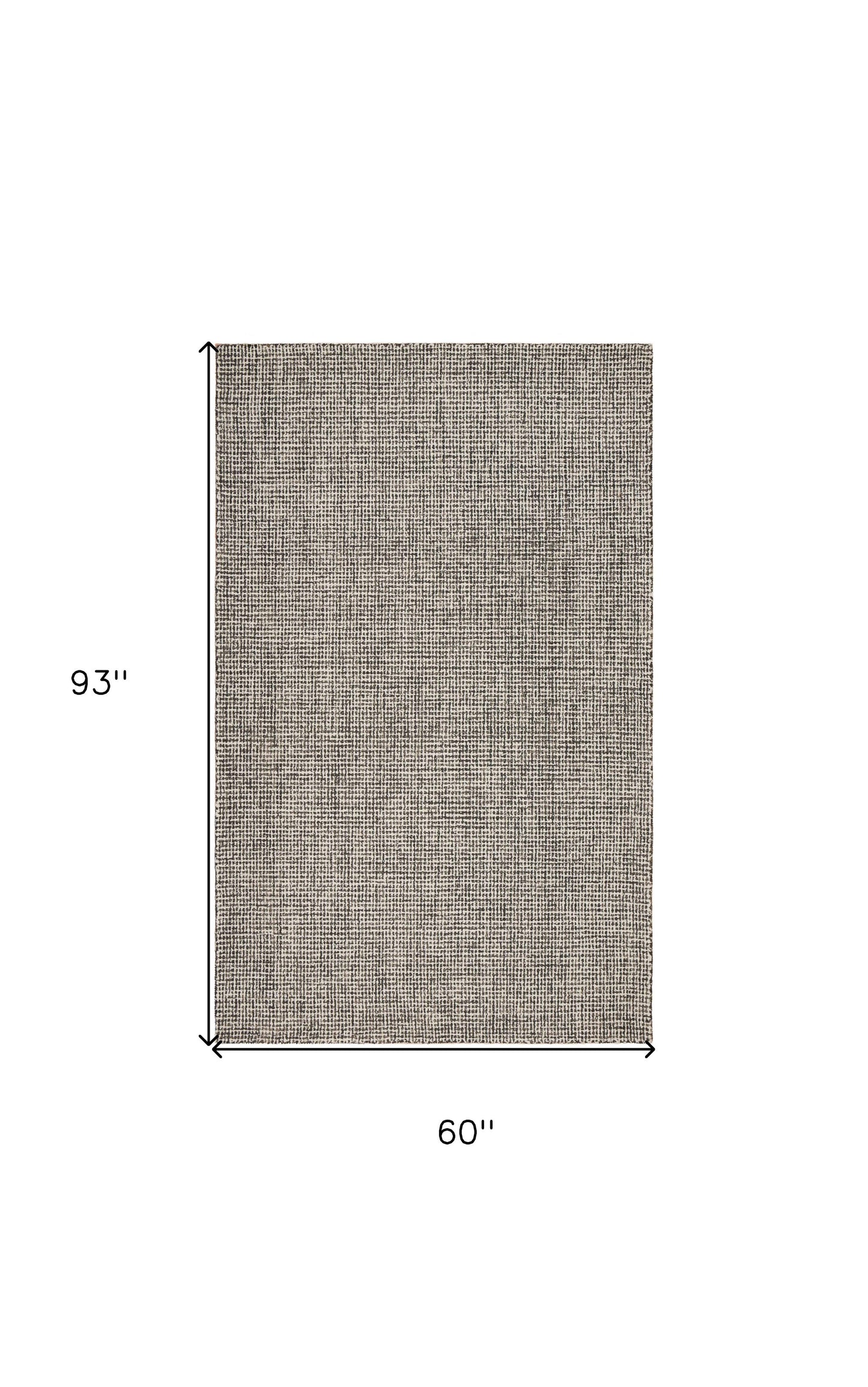 5' X 8' Gray Wool Handmade Area Rug