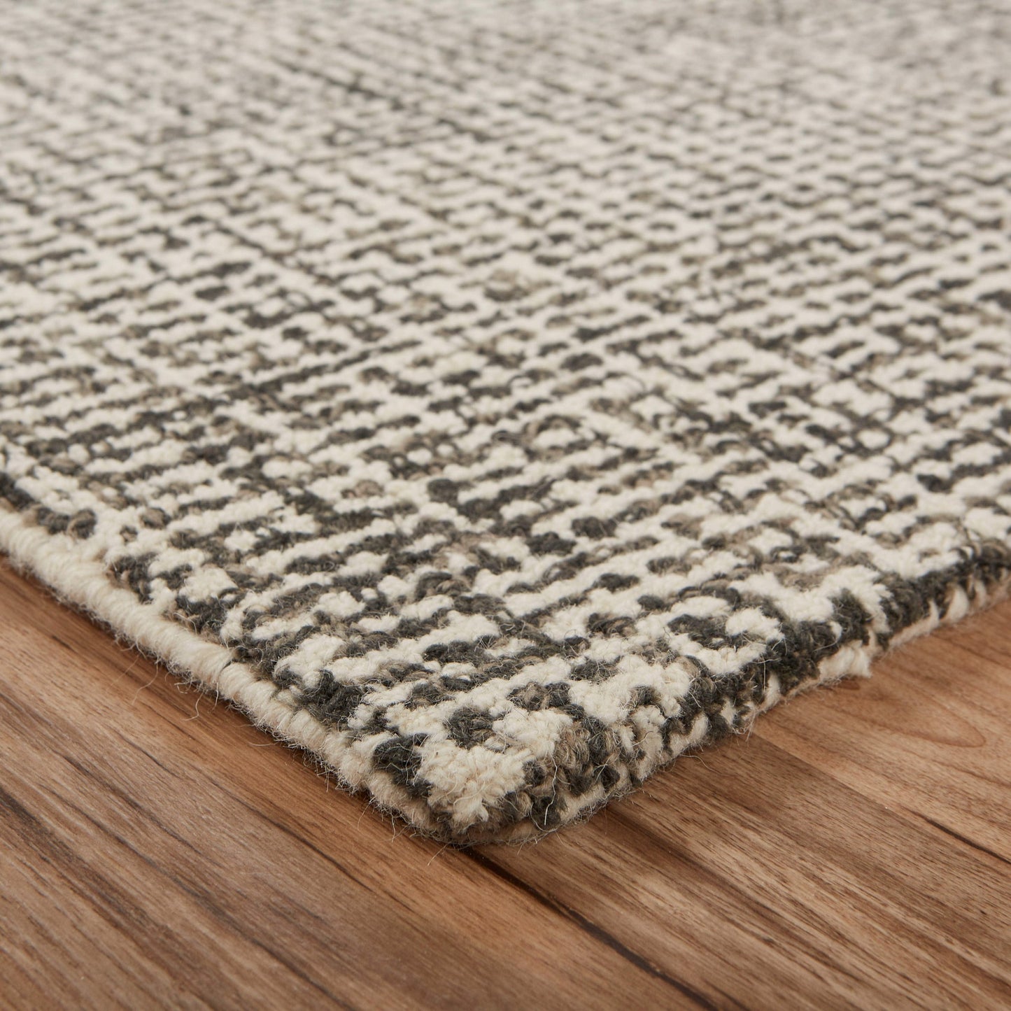 5' X 8' Gray Wool Handmade Area Rug