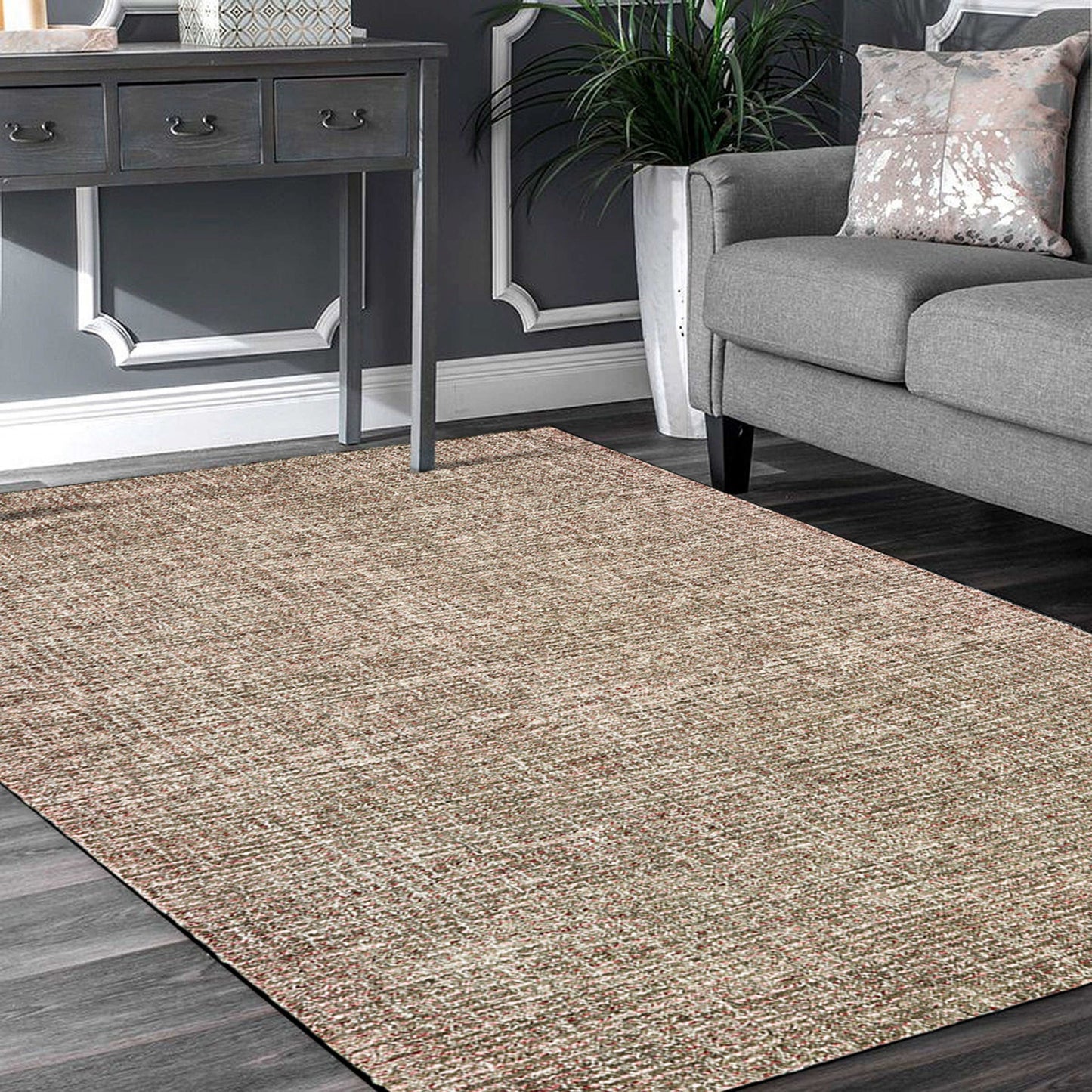 9' X 12' Brown Detailed Weave Area Rug