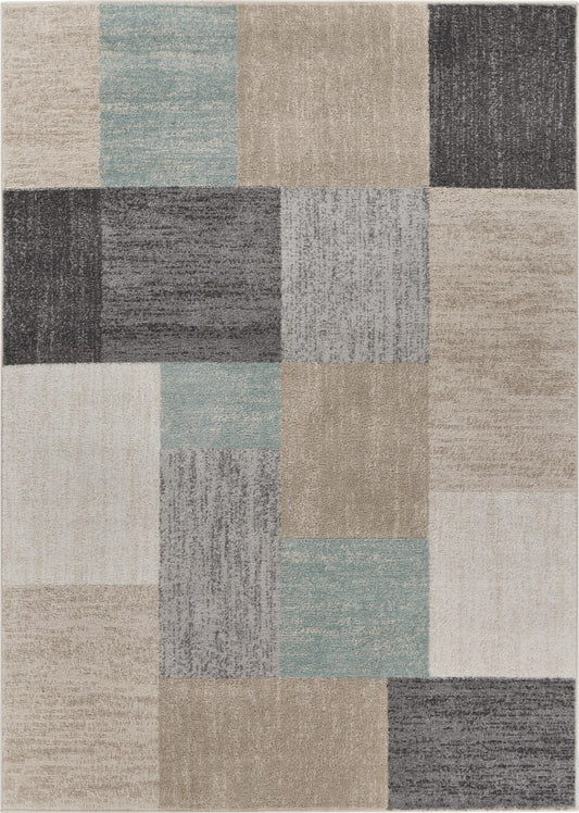 8' X 10' Gray and Ivory Area Rug