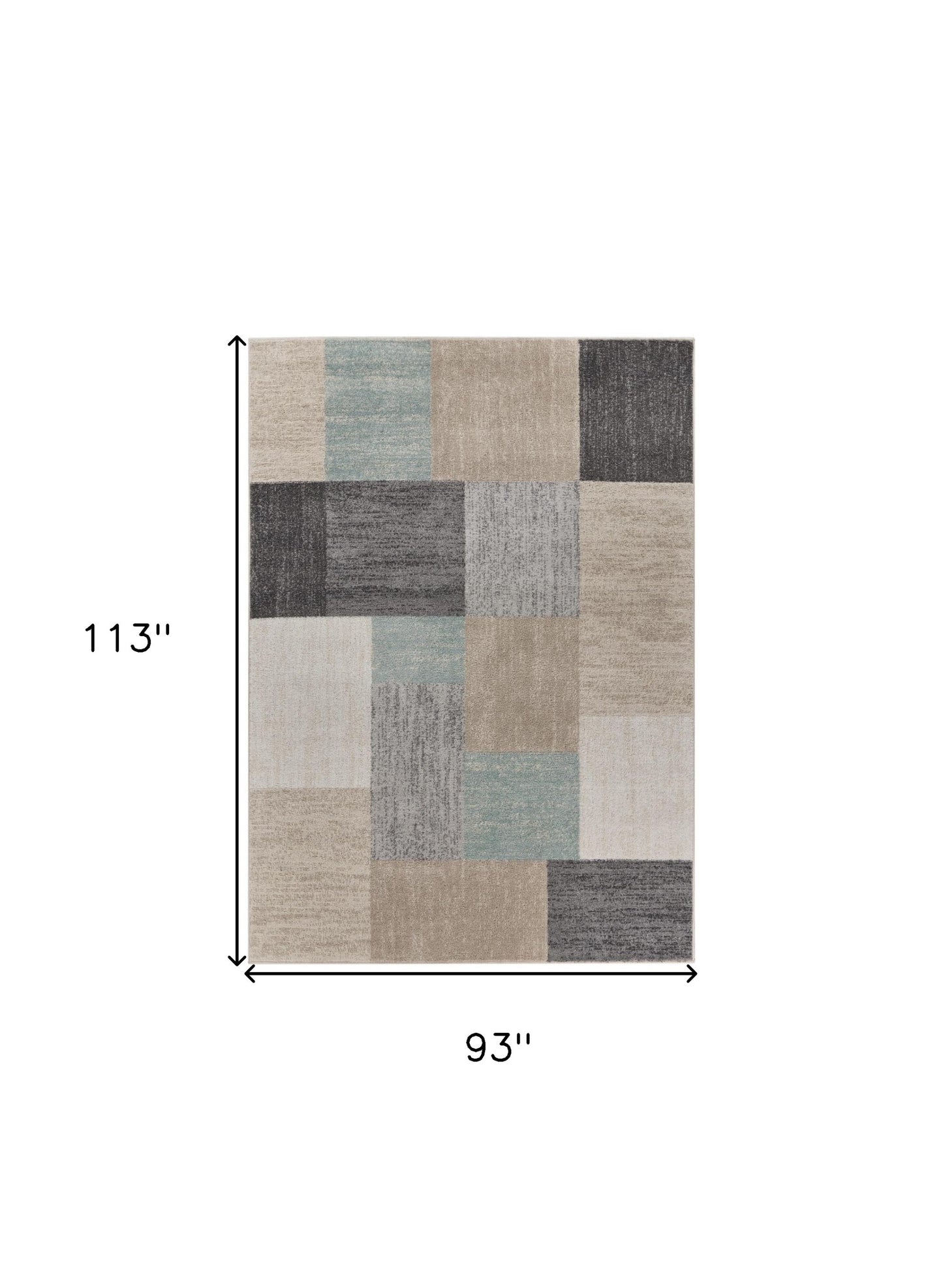 5' X 7' Beige and Black Modern Blocks Area Rug