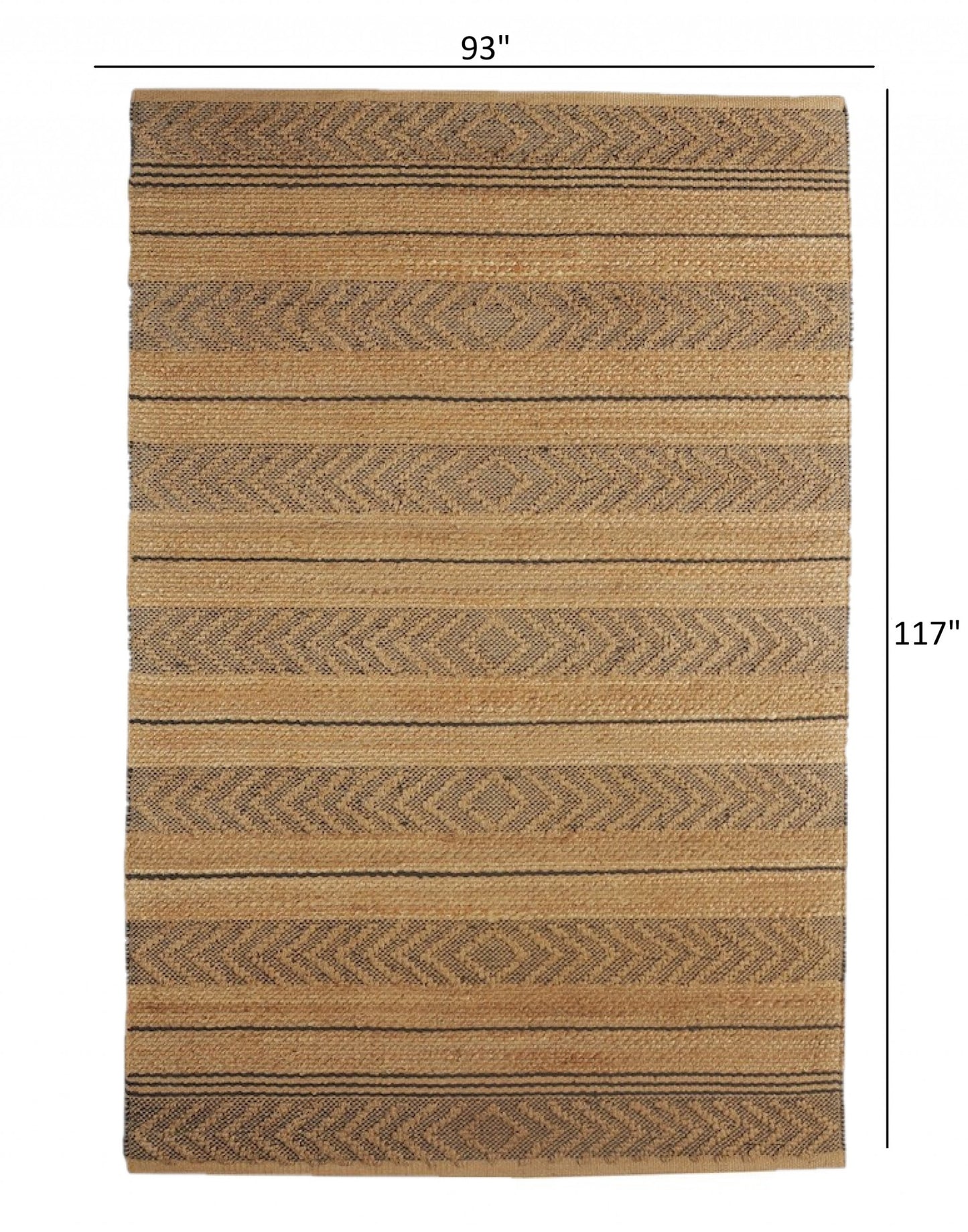 8' X 10' Tan and Gray Bohemian Striped Area Rug