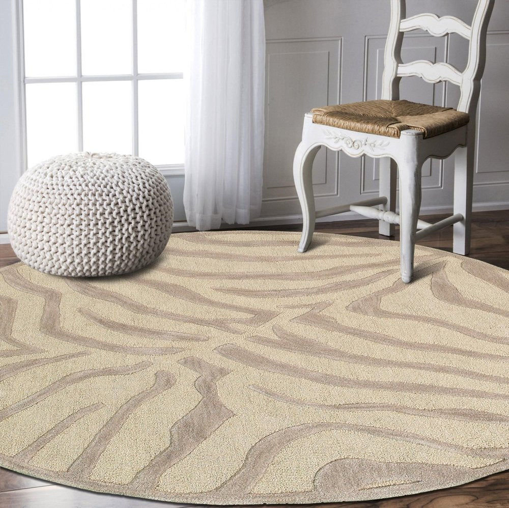 8’ x 10' Taupe Zebra Pattern Area Rug