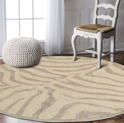 8’ x 10' Taupe Zebra Pattern Area Rug