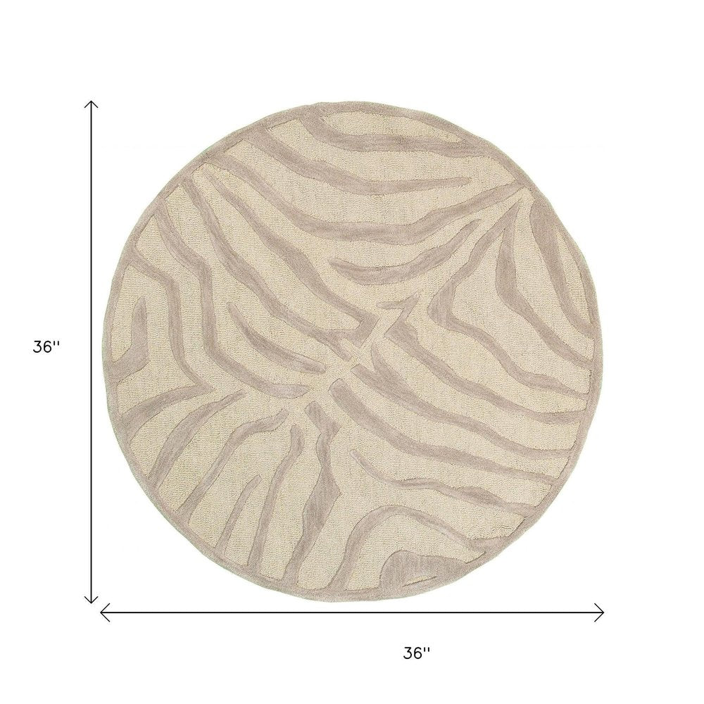 8’ x 10' Taupe Zebra Pattern Area Rug