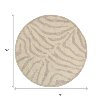 8’ x 10' Taupe Zebra Pattern Area Rug