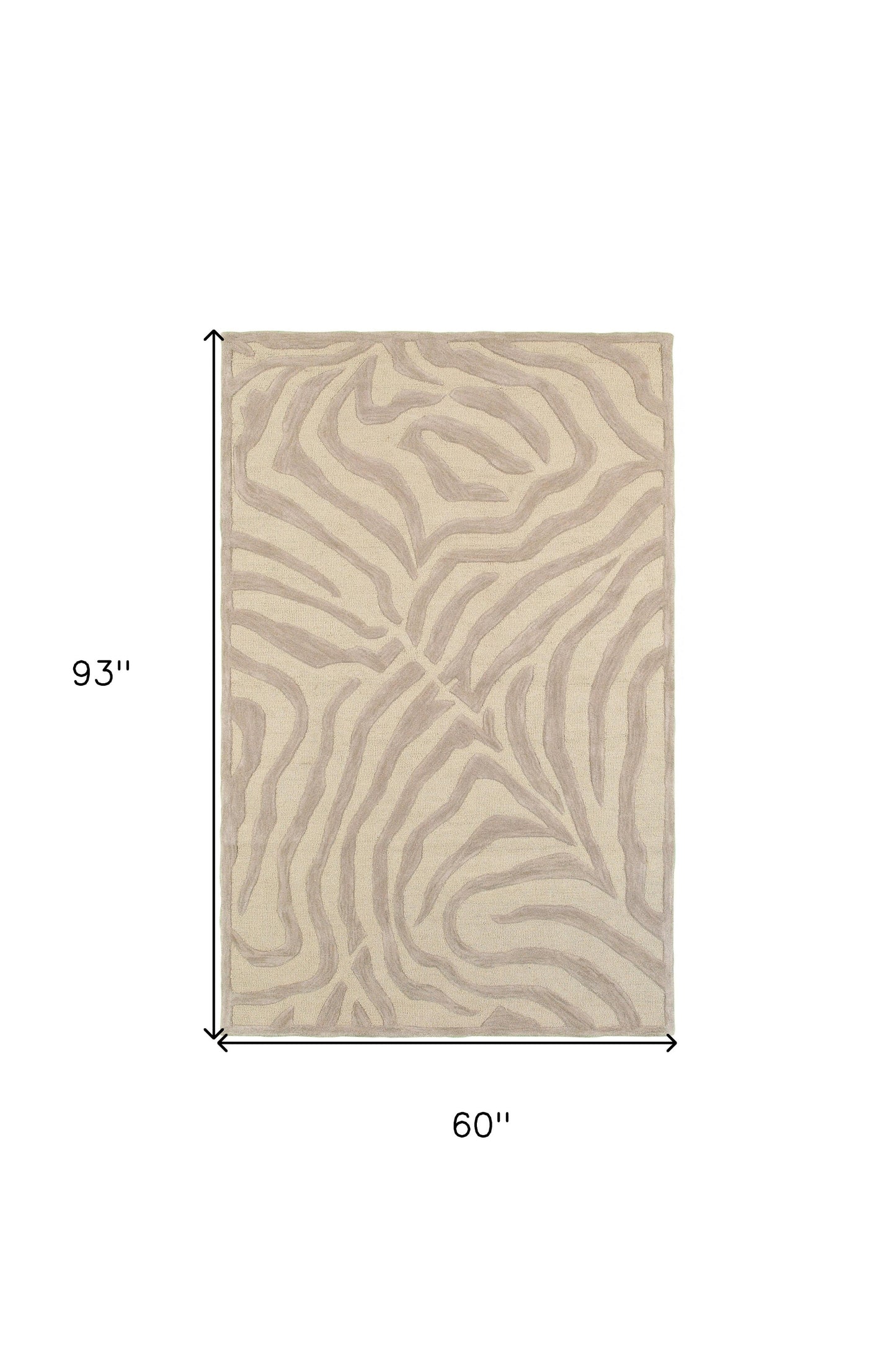 3' Round Taupe Zebra Pattern Area Rug