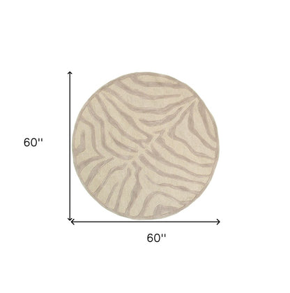 8’ x 10' Taupe Zebra Pattern Area Rug