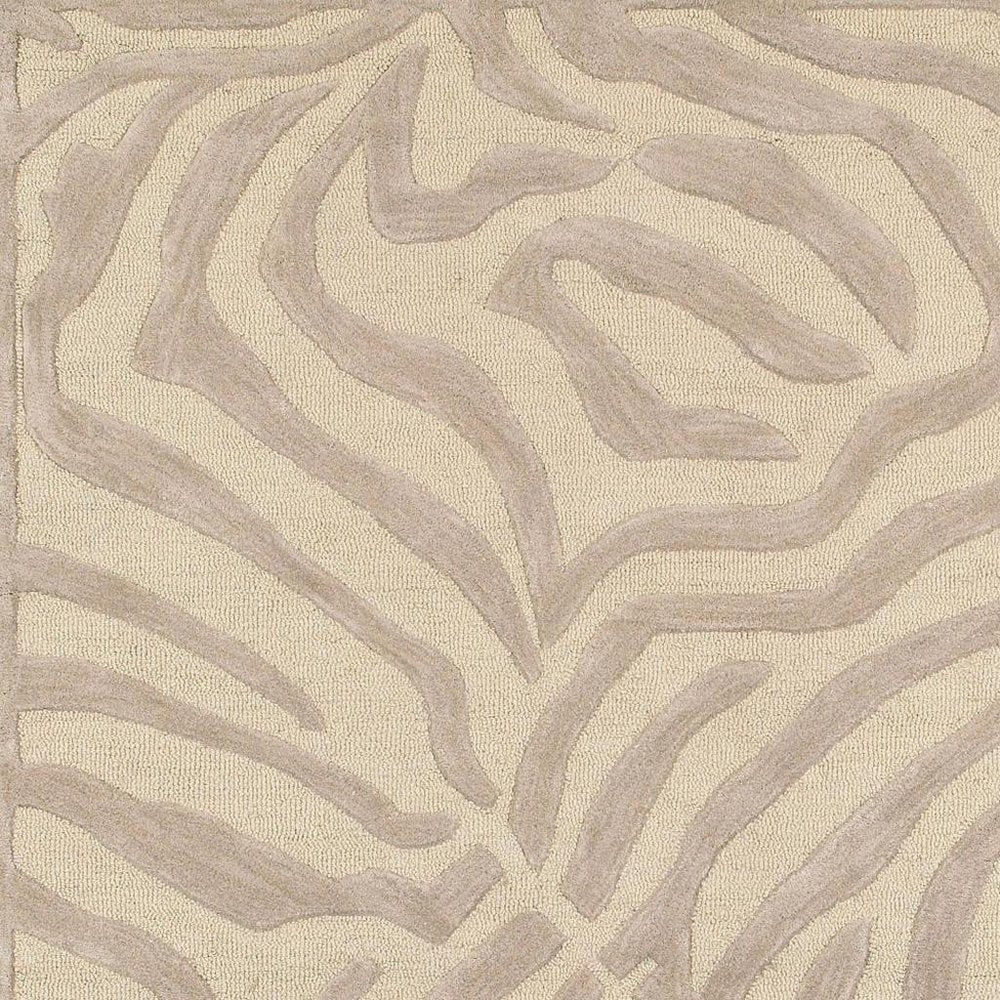3' Round Taupe Zebra Pattern Area Rug