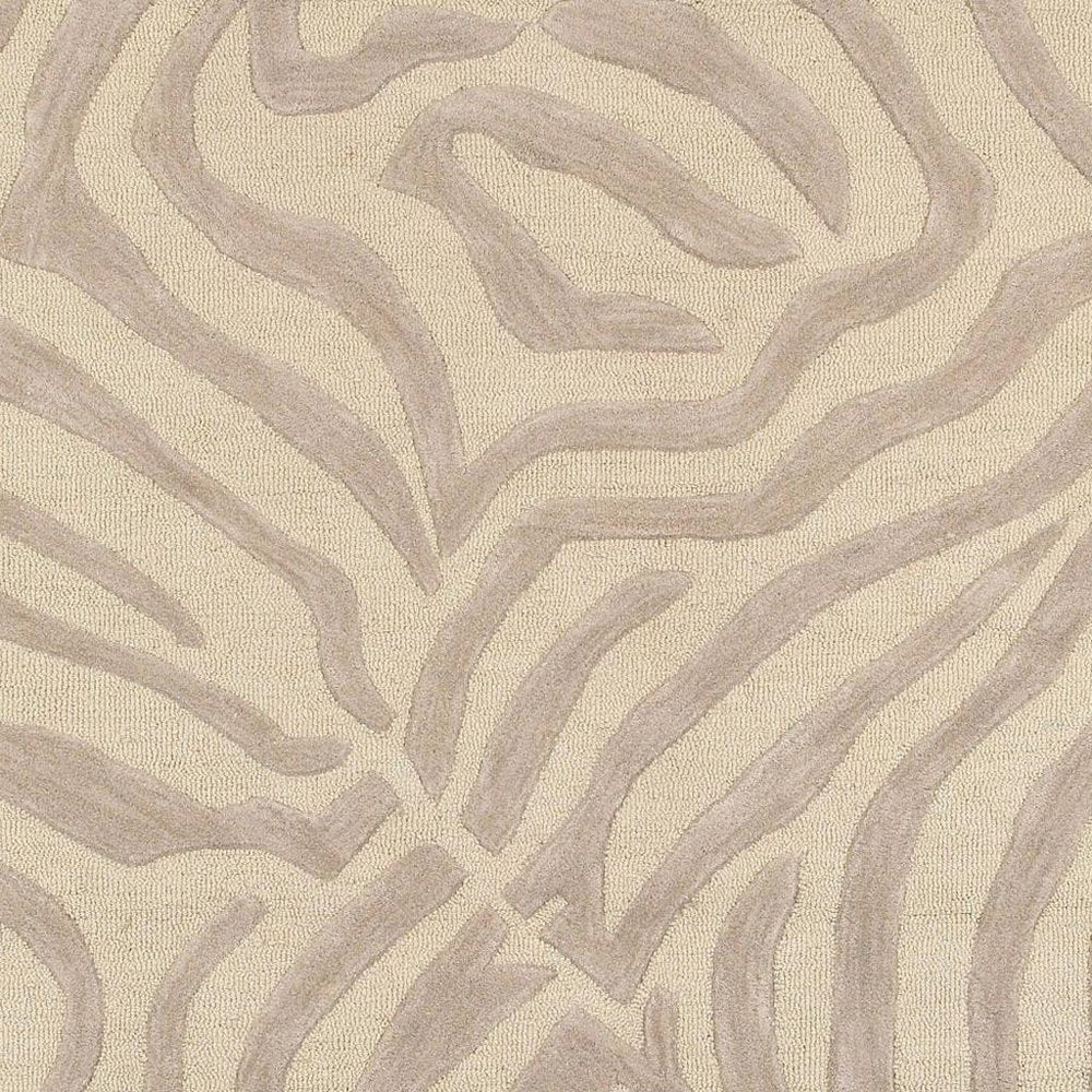 3' Round Taupe Zebra Pattern Area Rug