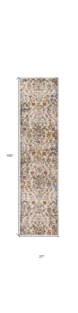 8' X 10' Beige and Ivory Area Rug