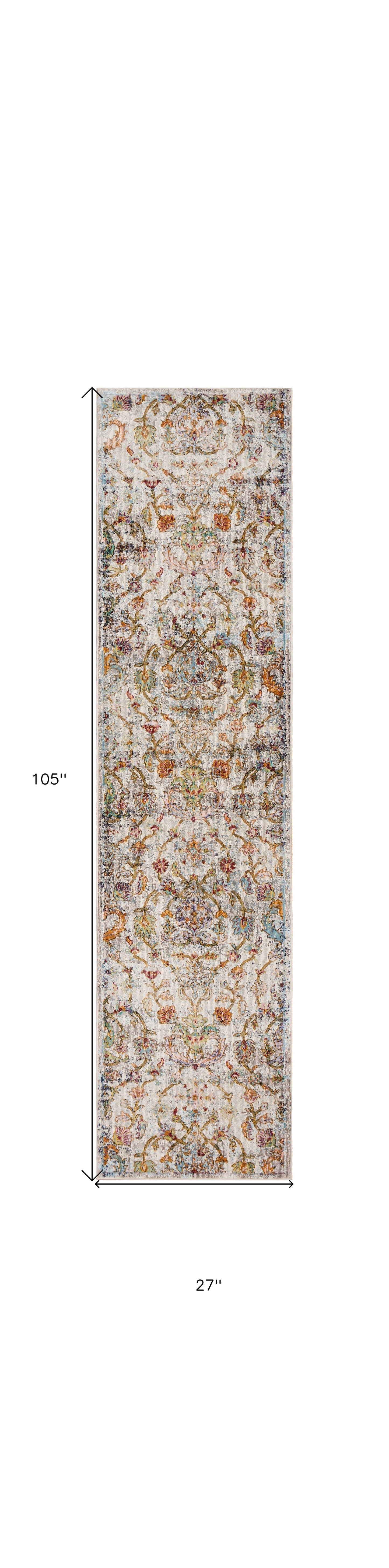 5' X 8' Beige and Ivory Area Rug