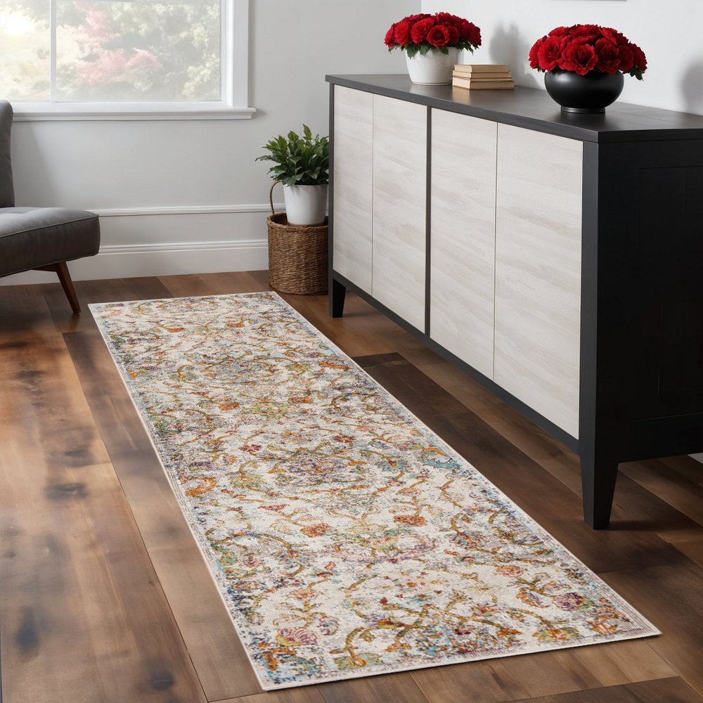 8' X 10' Beige and Ivory Area Rug