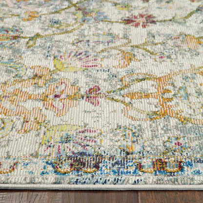 4' X 6' Beige Abstract Garden Area Rug