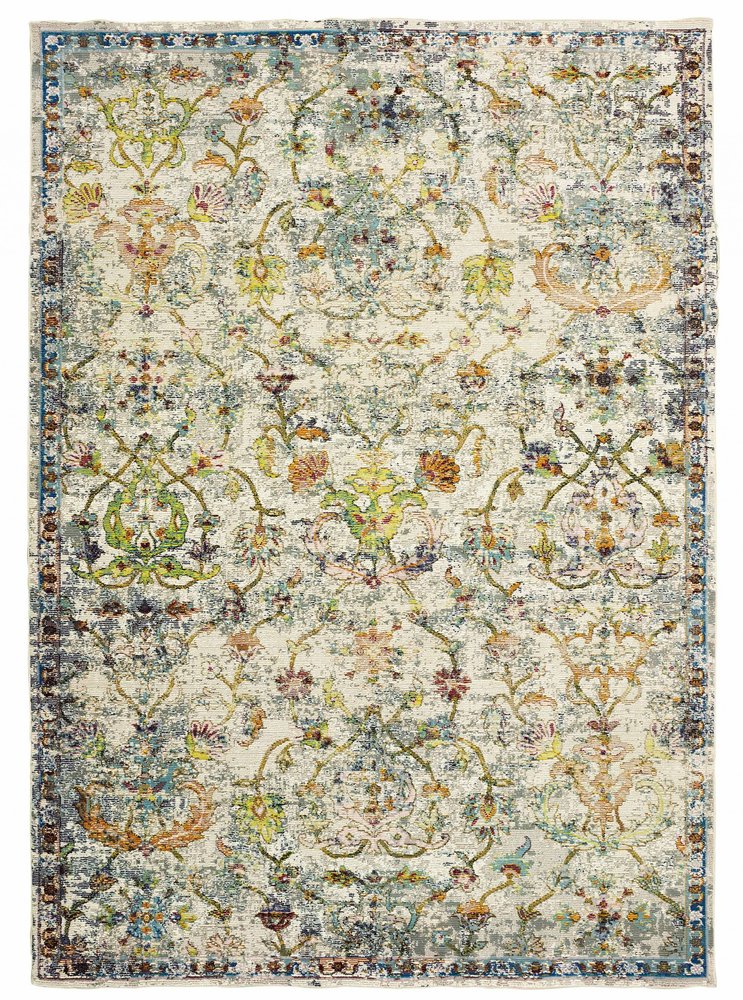 4' X 6' Beige Abstract Garden Area Rug