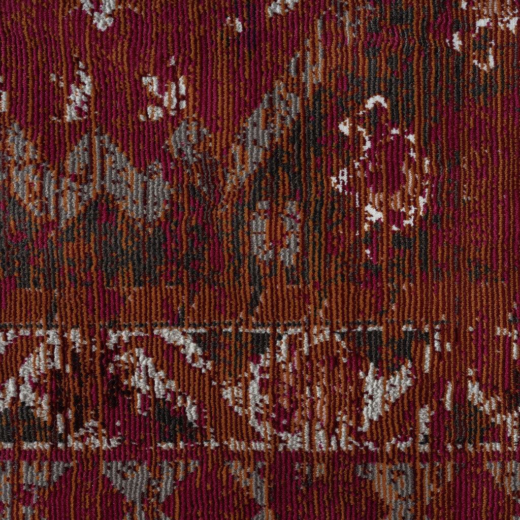 8' X 10' Deep Red Traditional Area Rug