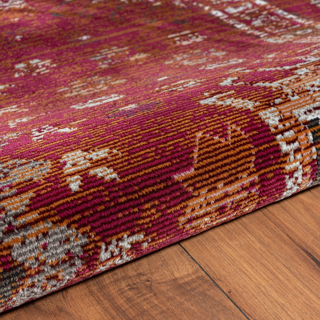 8' X 10' Deep Red Traditional Area Rug