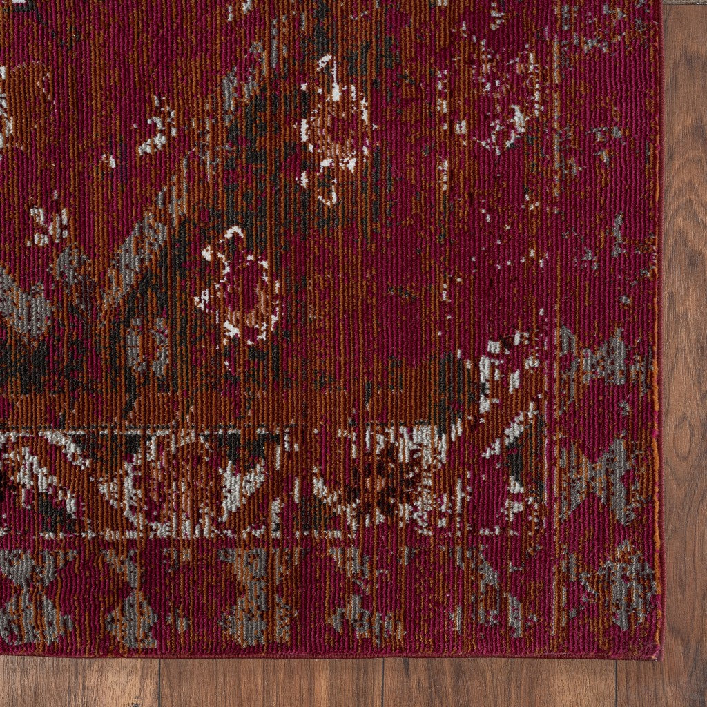 8' X 10' Deep Red Traditional Area Rug