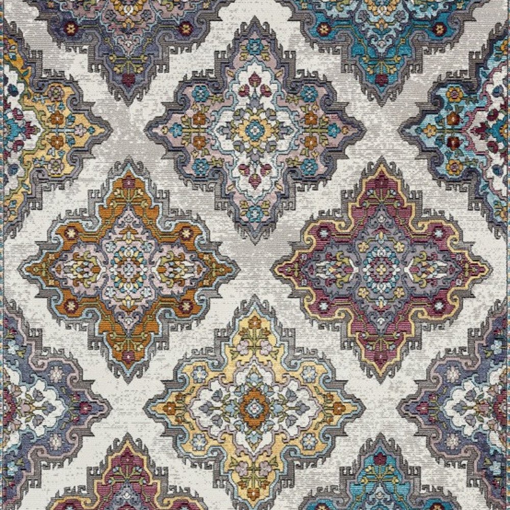 8' X 10' Blue Traditional Floral Motifs Area Rug