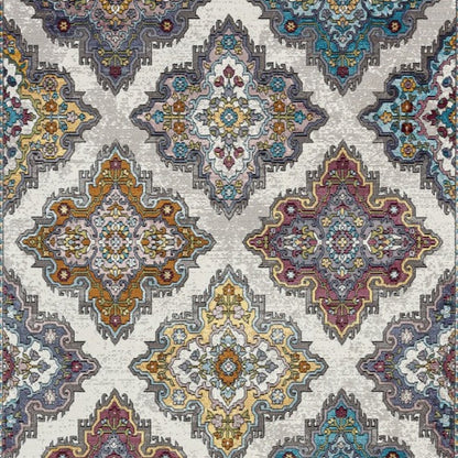 8' X 10' Blue Traditional Floral Motifs Area Rug