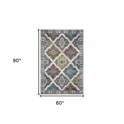 8' X 10' Blue Traditional Floral Motifs Area Rug