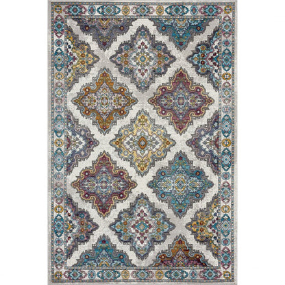 8' X 10' Blue Traditional Floral Motifs Area Rug