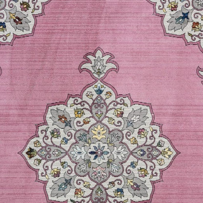 8' X 10' Pink Traditional Medallion Area Rug