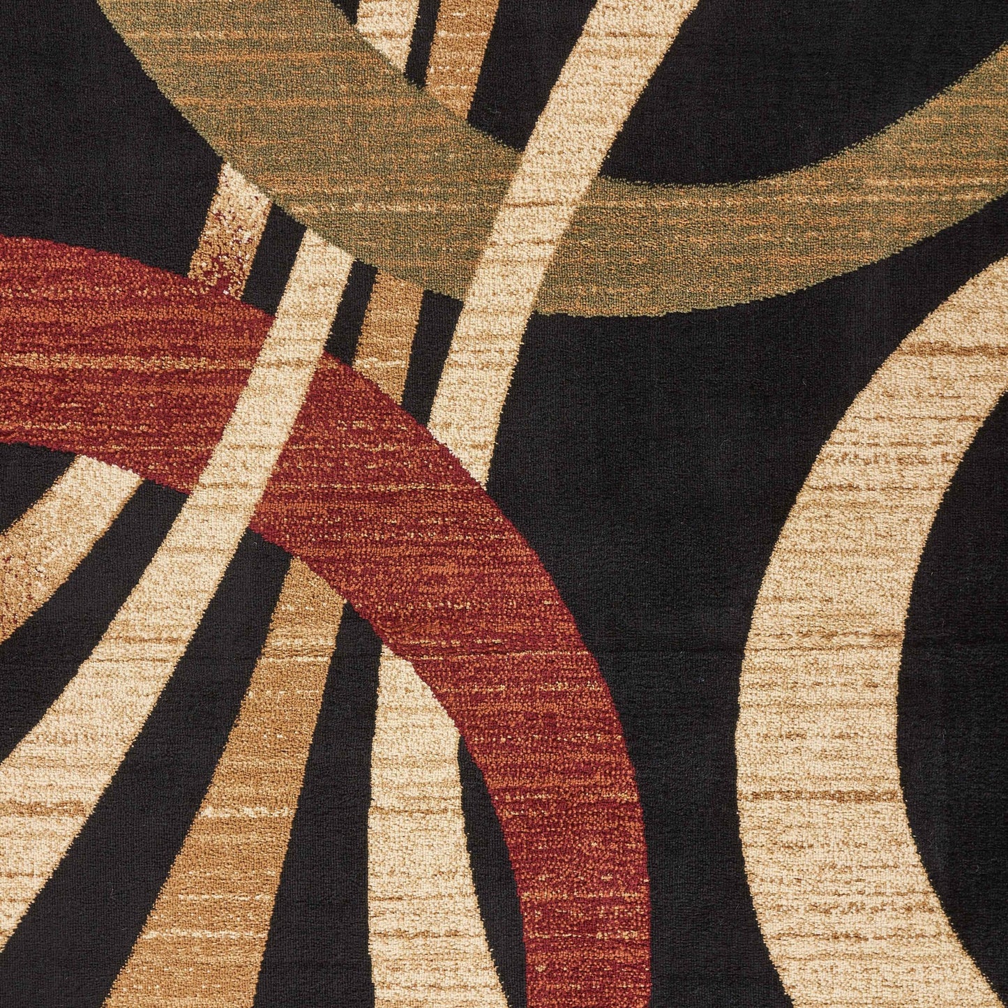 5' X 7' Black Abstract Geometric Area Rug