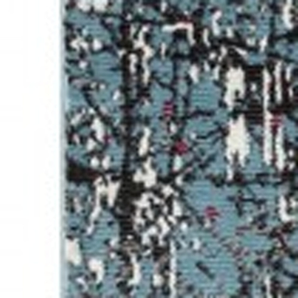 5' X 8' Blue Chaotic Strokes Area Rug