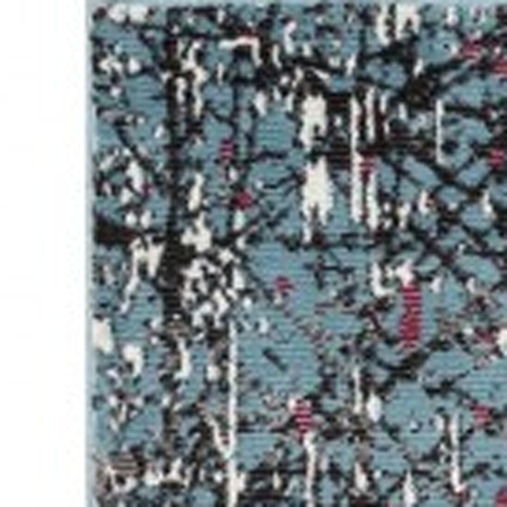 5' X 8' Blue Chaotic Strokes Area Rug