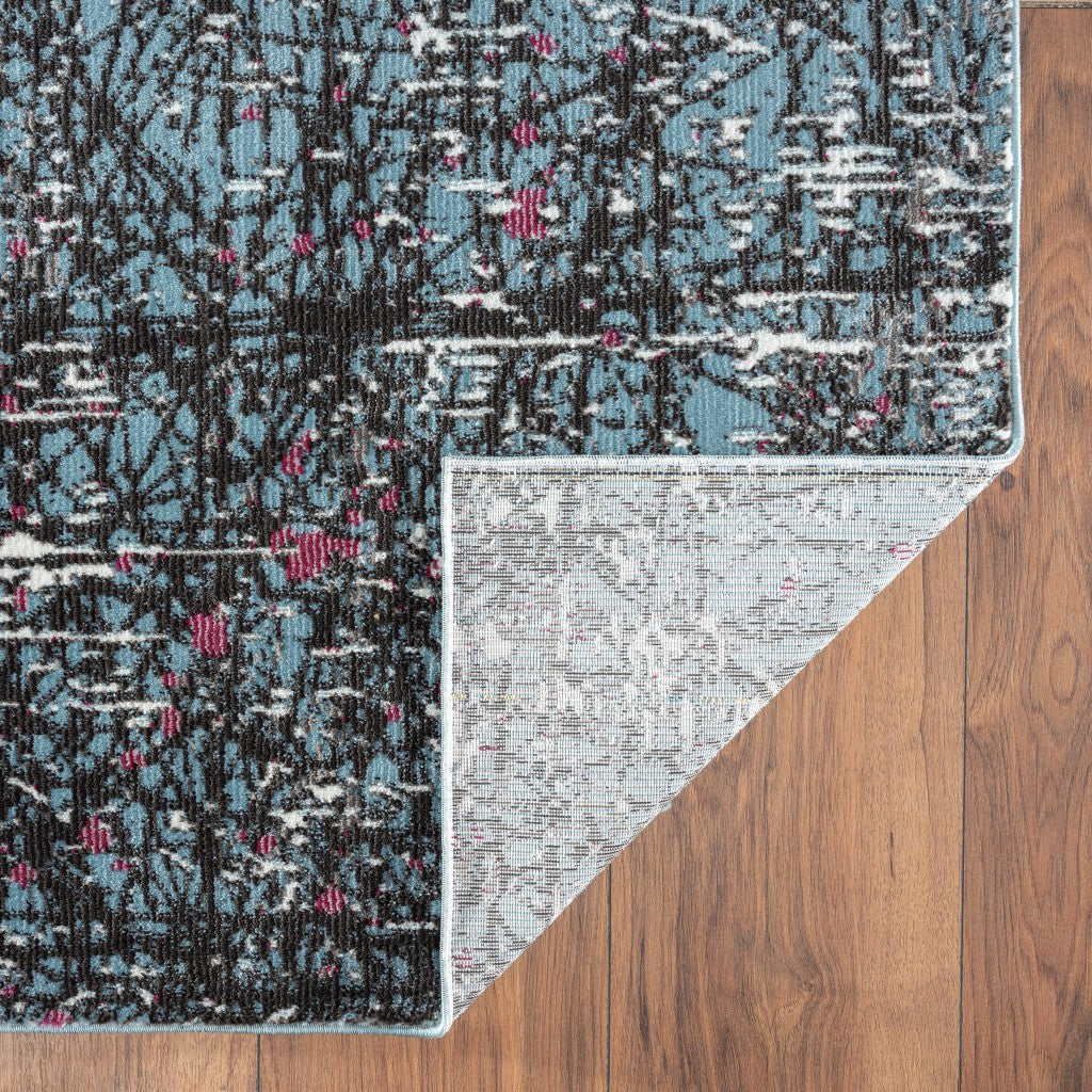 5' X 8' Blue Chaotic Strokes Area Rug